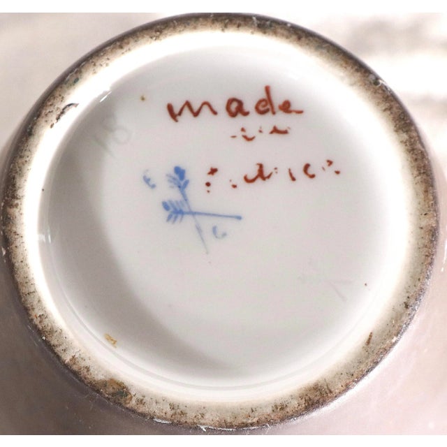 Mid-Century Modern Mid Century Art Deco Crossed Arrow Mark Mat Brown and Gold Luster Vase For Sale - Image 3 of 5