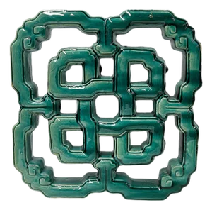 Chinese Eternal Knot Green Mix Glaze Wall Floor Clay Tile
