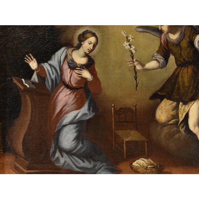 Scuola Toscana, Annunciation, 1650, Oil on Canvas, Framed For Sale - Image 12 of 16