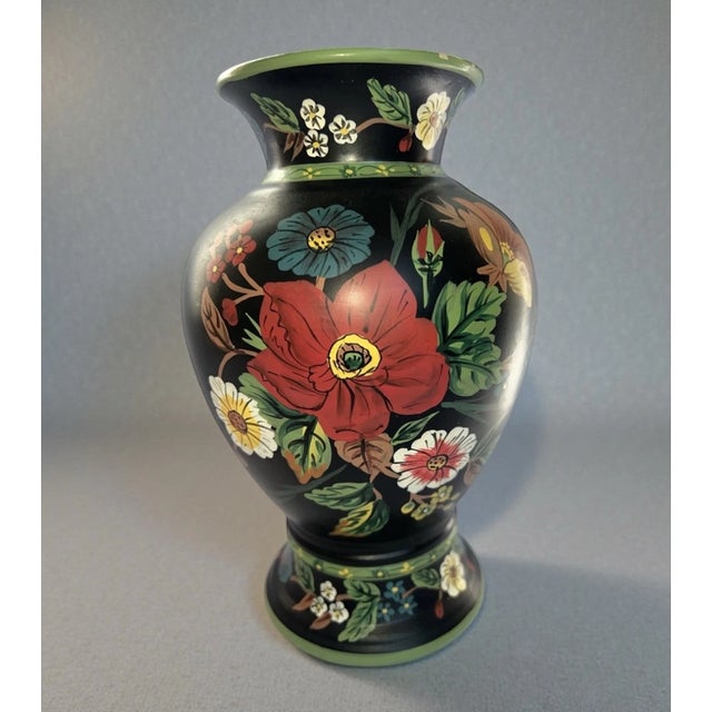 Vintage Vera Bradley My Home Andrea by Sadek Hand Painted Vase For Sale - Image 11 of 11