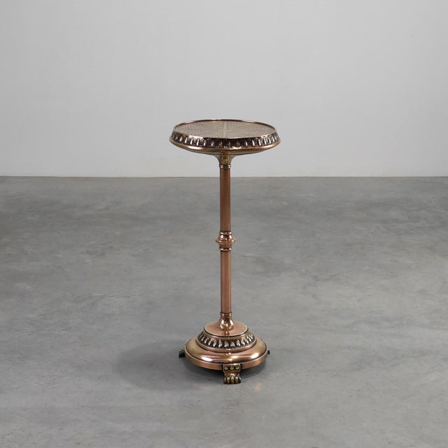 Art Deco Side Table in Red and Yellow Copper by Daalderop, 1890s For Sale - Image 12 of 12