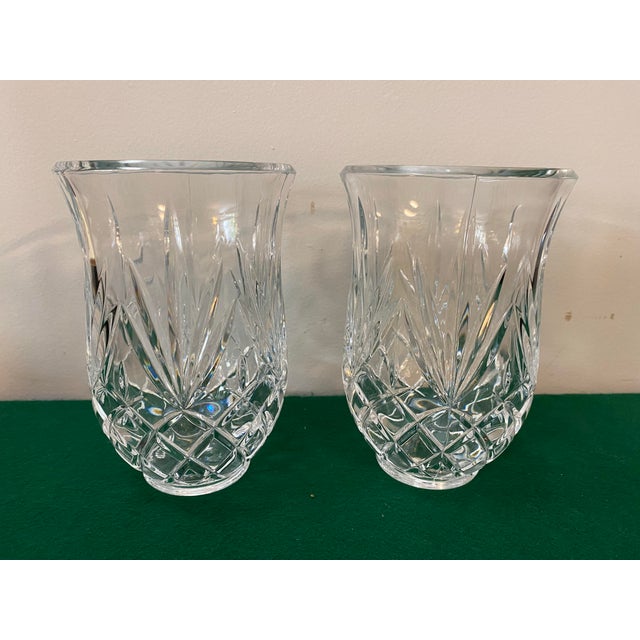 American 1980s Lead Crystal Votive Candle Shades - a Pair For Sale - Image 3 of 9