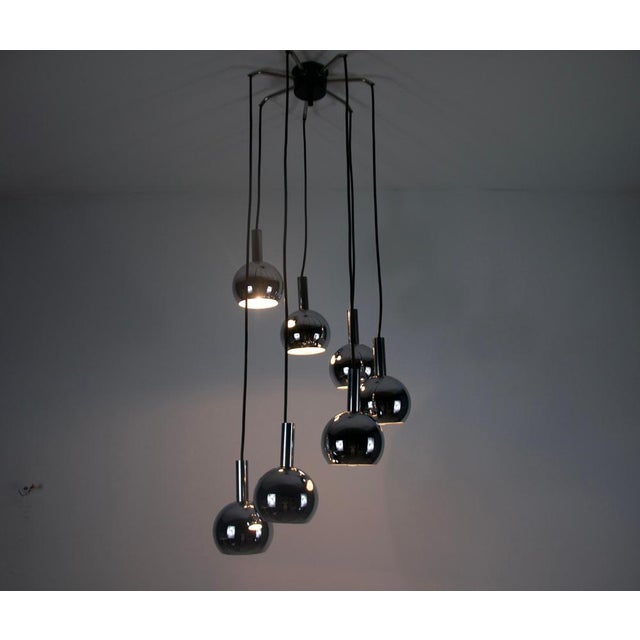 Space Age Chrome Cascade Pendant Lamp, Germany, 1970s For Sale - Image 3 of 7