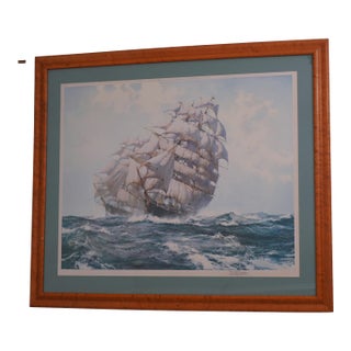 Montague Dawson Framed Tall Ship Lithograph For Sale