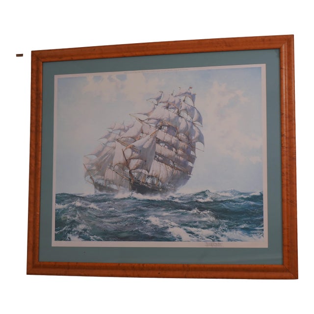 Montague Dawson Framed Tall Ship Lithograph For Sale