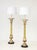 Large pair of 1940's French bronze with black stone base floor lamps, newly rewired and lightly hand polished, with some...
