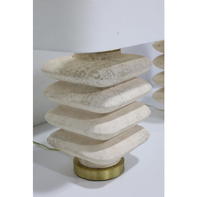 Pair of Vintage Travertine Lamps For Sale In Dallas - Image 6 of 11
