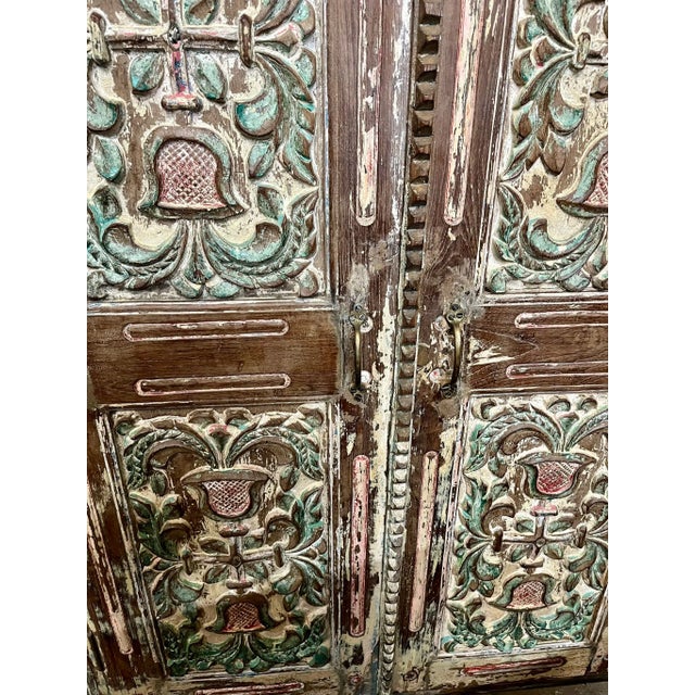 Rustic 1920s Antique Indian Jharokha Window – Hand-Carved Wall Decor 57 For Sale - Image 3 of 5