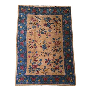 A Breathtaking 10' X 14' Antique Mandarin Art Deco Chinese Rug For Sale