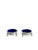 Pair of antique silver plate salt cellars with cobalt glass liners. The salt cellars are by Friedman Bros Silver from New...