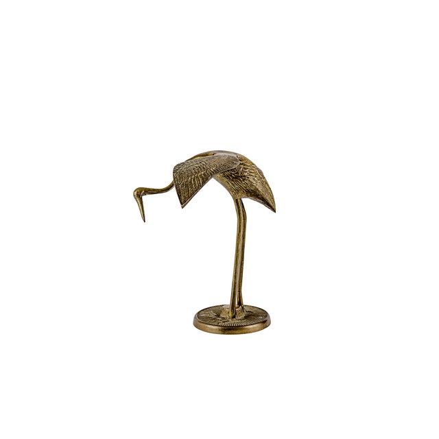 Mid-Century Modern Leonard Brass Crane Figurines (12") For Sale - Image 10 of 15