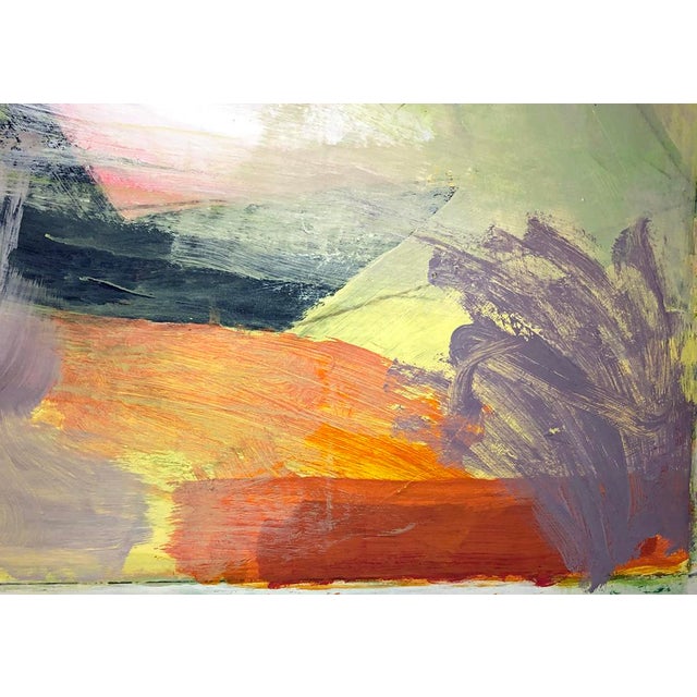 Elegantly Framed Contemporary Abstract Painting Layered Color