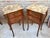 Wood Antique Louis XV French Marquetry Marble Top Nightstands, Set of 2 For Sale - Image 7 of 18