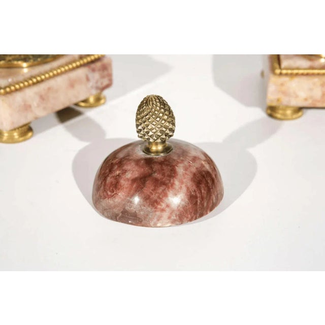 Gold Pair of Stylized 19th Century Urns For Sale - Image 8 of 11