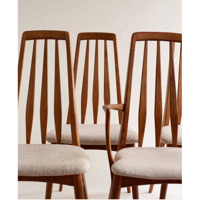 A set of five Eva dining chairs designed by Niels Koefoed for Koefoeds Hornslet in Denmark during the 1960s. Known for...