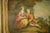 Wood Trumeau Mirror with Crackled Patina and Oil on Panel Depicting a 19th-Century Romantic Scene For Sale - Image 7 of 12