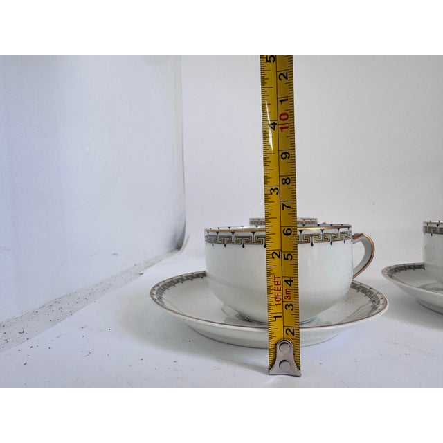 1910s 1910s Haviland Limoges Tea Coffee Cups, Gold and Black Greek Key - Set of 4 For Sale - Image 5 of 9