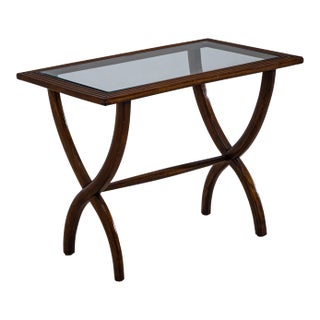 Side Table With Glass Top, Italy, Mid-20th Century For Sale