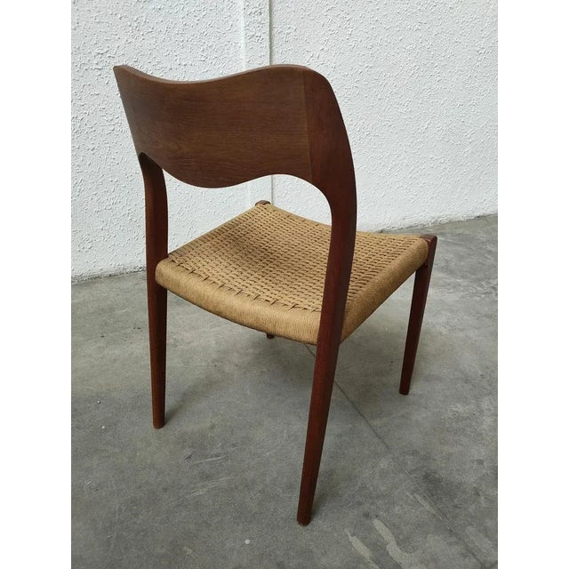 1970s Mid-Century Teak Extendabe Table and Chairs from Moller, Denmark, Set of 5 For Sale - Image 5 of 18