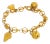 Dangling 4 Charms 21k Gold Link Bracelet For Sale