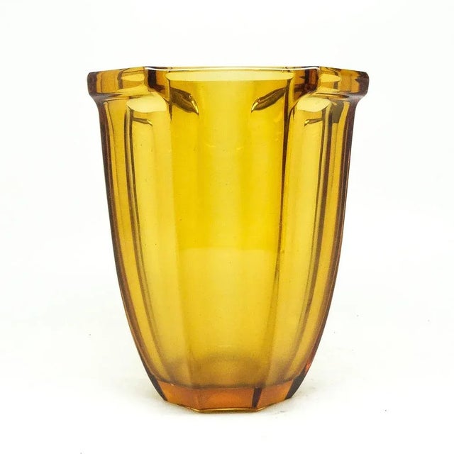1950s Art Deco Style Glass Vase from R. Schrötter, Inwald, Czechoslovakia, 1930s For Sale - Image 5 of 11