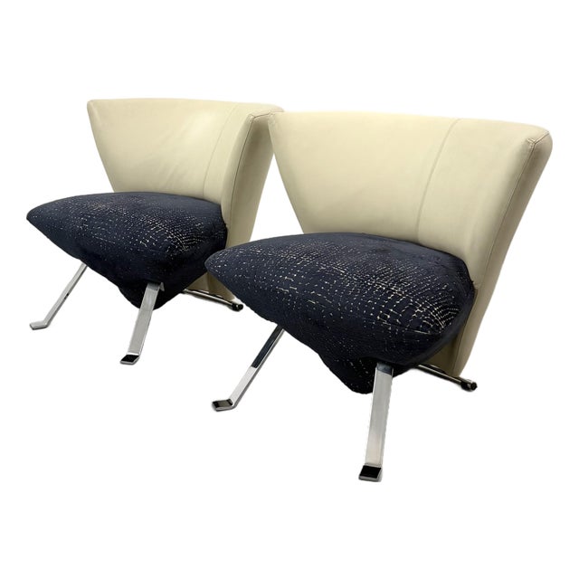 Contemporary “Jada” Sculptural Lounge Chairs - Pair For Sale