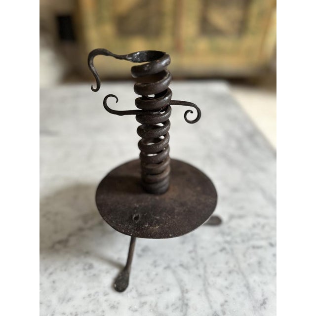 18th Century Alpine Iron Spiral Candleholder, 1730s For Sale - Image 14 of 17