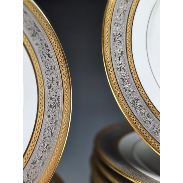 Gilt and Platinum Plaisance Service by Raynaud Limoges for Céralène, Set of 65 For Sale - Image 4 of 14