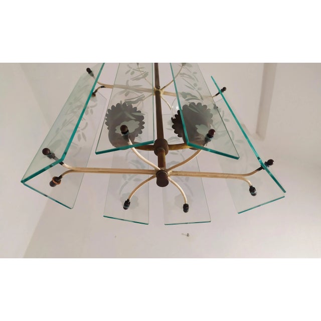 Fontana Arte Pendant Lamp in the style of Fontana Arte, 1940s For Sale - Image 4 of 11