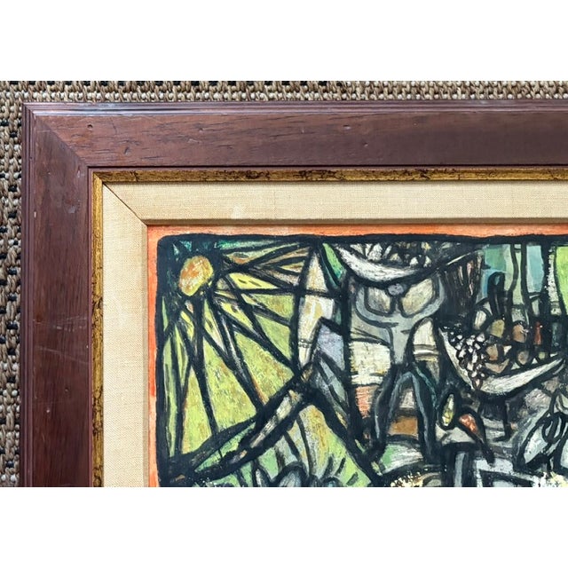 Mid Century American Abstract Oil Painting by Listed Artist Samuel Marcus Adler, Signed For Sale - Image 4 of 7