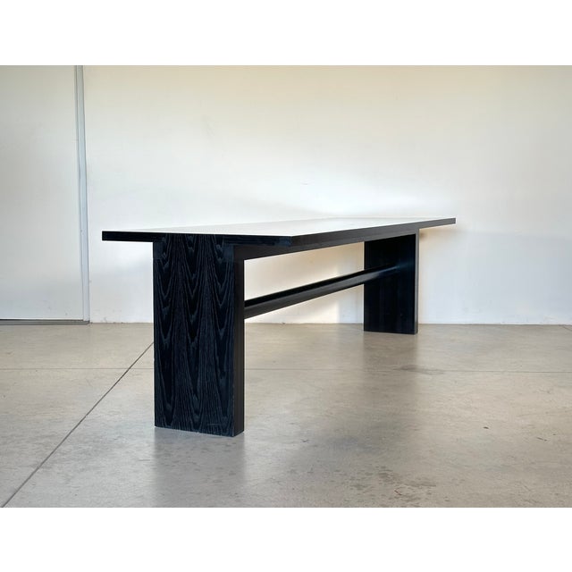 Valmarana table designed by Carlo Scarpa for Simon in the 1970s, black-stained ash Bibliography: Giuliana Gramigna,...