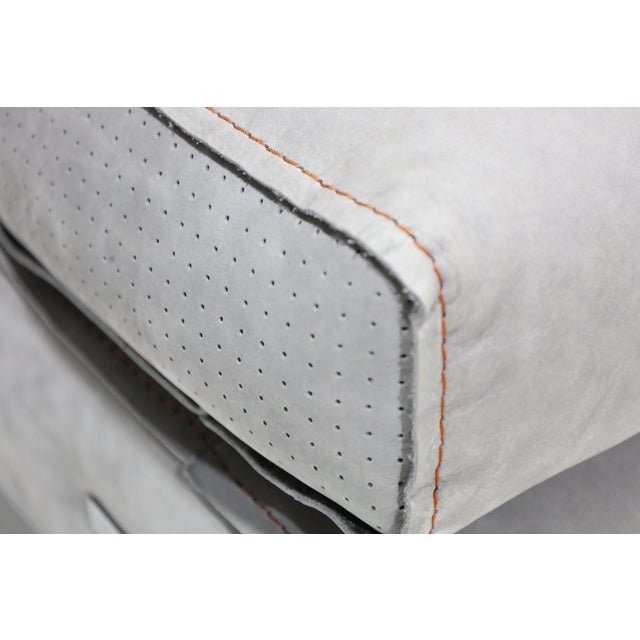 Metal Italian Sofa by Gamma, the Sunset Sofa in Leather, Designed by Gabriele Ghetti For Sale - Image 7 of 11