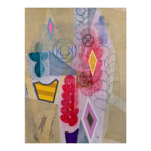 Contemporary Abstract Mixed Media on Paper Painting "Iterations (Jewels)" by Michael Barringer For Sale