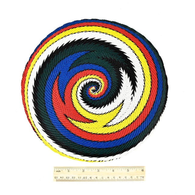Early 20th Century Zulu Telephone Wire Basket South Africa 10inch For Sale - Image 4 of 7