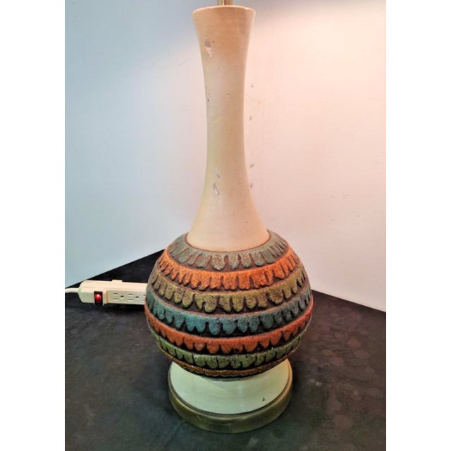 Mid-Century Modern Mid-Century Modern Fortune Lamp 1963 Fat Lava Pattern With Extra Tall Lampshade For Sale - Image 3 of 4