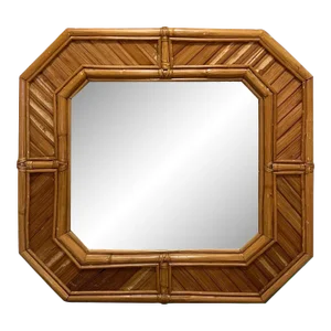 Rounded Square Bamboo Mirror