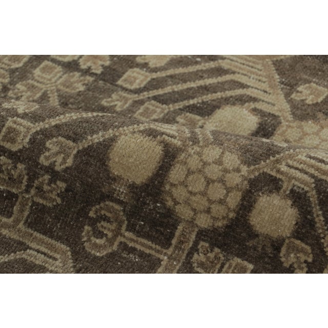 Green Antique Distressed Khotan Runner With Pomegranates & Vinery in Green - Rug & Kilim For Sale - Image 8 of 9