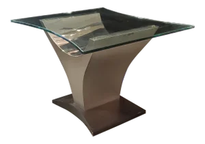 Contemporary Chrome and Glass Side Table