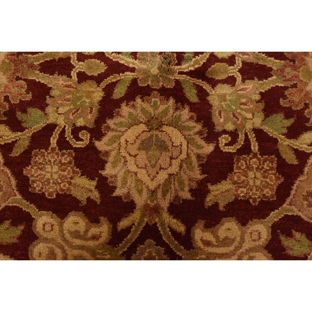 Agra Rug 5’1” X 7′ Red Wool Traditional Hand-Knotted Oriental Carpet For Sale - Image 9 of 14