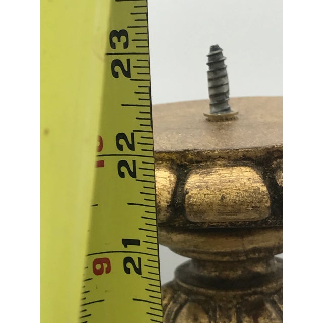 1990s Vintage Ornate Gilt Gold Candleholders - a Pair For Sale - Image 5 of 9