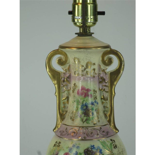 1930s Beckwith China Victorian Style Hand Painted Gold Urn Porcelain For Sale - Image 6 of 12