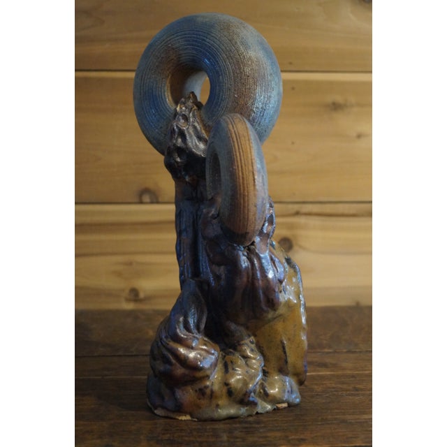 Abstract 1970s Abstract Modernist Brutalist Pottery Sculpture For Sale - Image 3 of 11
