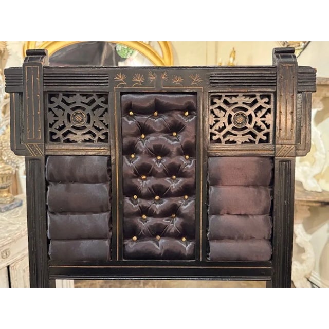 Antique English Chinoiserie Vanity Chair For Sale - Image 4 of 6