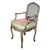 Just in, This pair features a 19th-century French Louis XV style painted armchair (or fauteuil/bergère) detailed with a...
