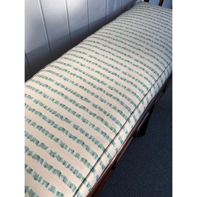 Mid-Century Modern Brown Rattan Caned Long Bench W/ Cusion For Sale - Image 3 of 8