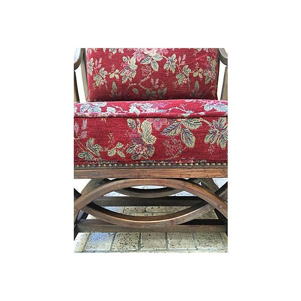 Red Floral Barrel Chair Chairish