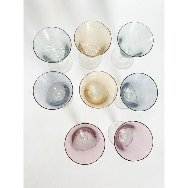 Decanter Canister with Colored Glasses, France, 1960s, Set of 9 For Sale - Image 9 of 12