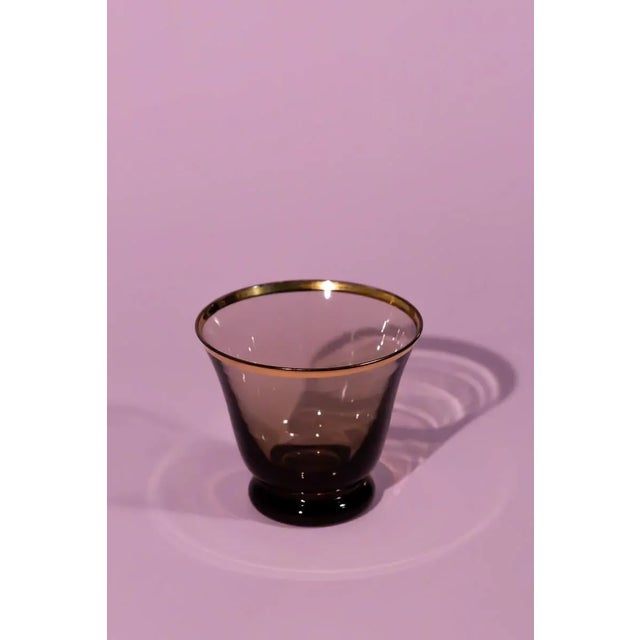 Late 20th Century Vintage Smokey Grey Art Glass Decanter Set- 6 Pieces For Sale - Image 5 of 10