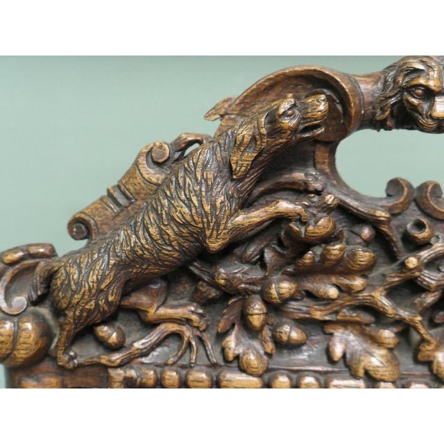 Black Antique Black-Forest Carved Oak Dining Chairs, Set of 5 For Sale - Image 8 of 10