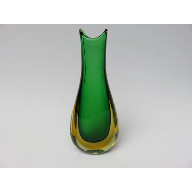 An exceptional duo Sommerso technology in similar organic form. The left vase stands alone by their size of 35 cm and a...